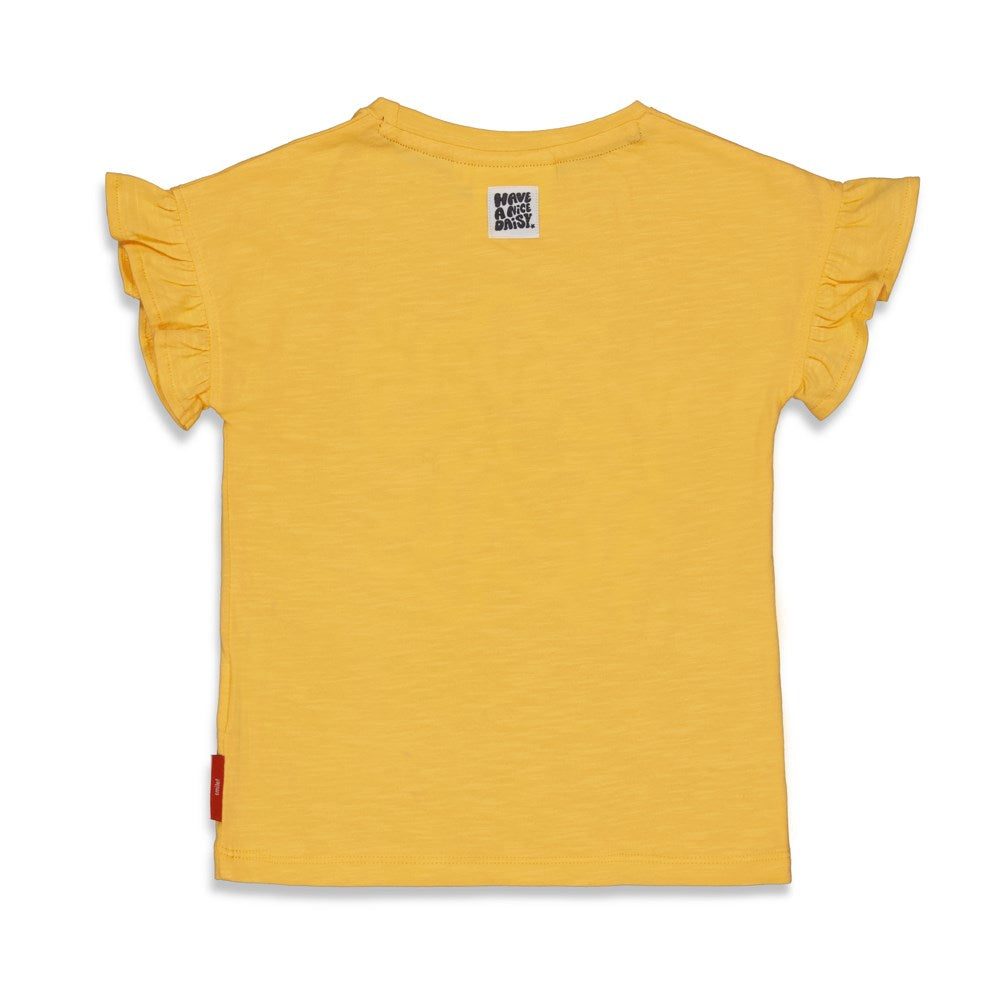 Meisjes T-shirt Love - Have A Nice Daisy van Jubel in de kleur Geel in maat 140.
