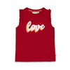 Meisjes Singlet - Have A Nice Daisy van Jubel in de kleur Donker rood in maat 140.