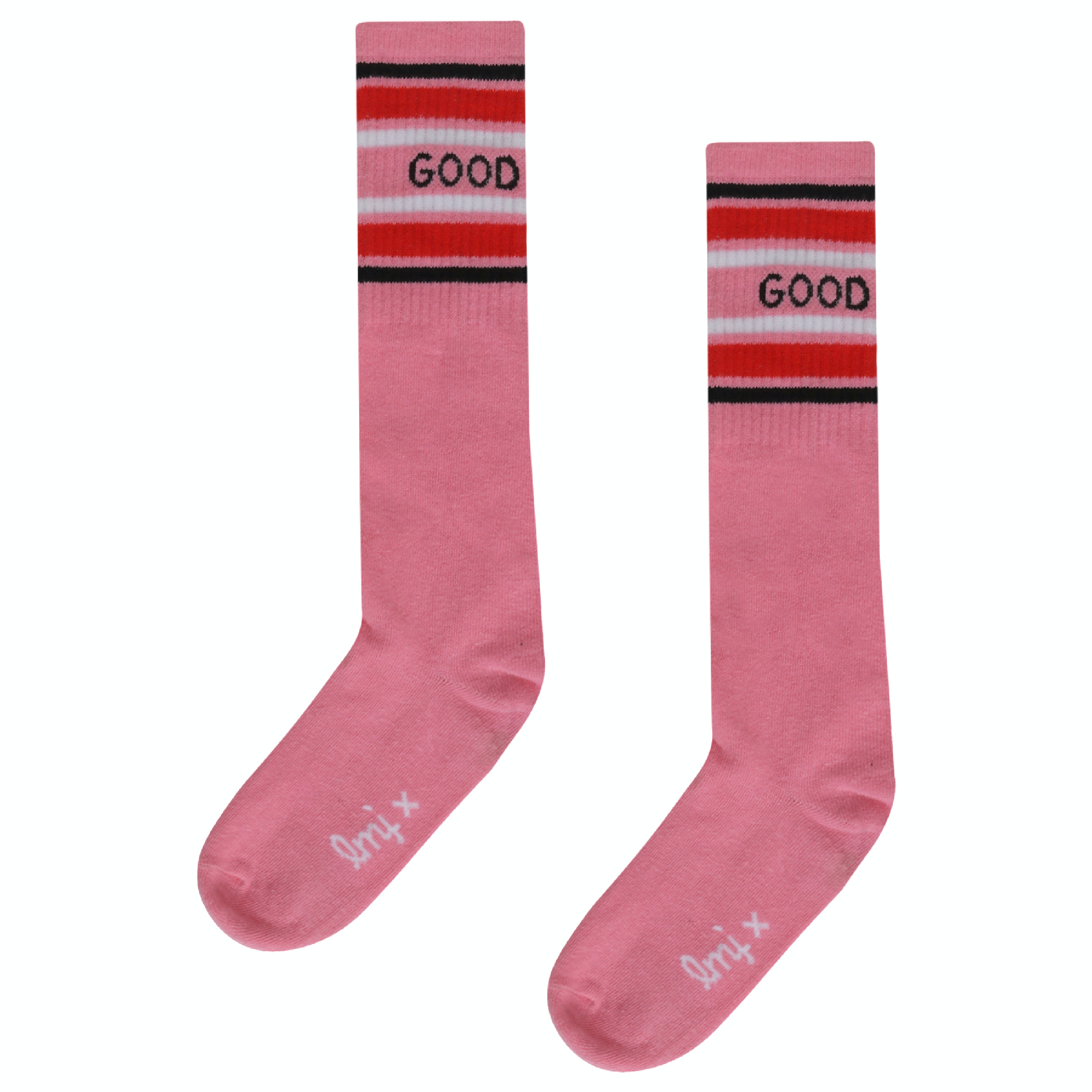 Meisjes Socks good mood  van Miss Juliette in de kleur Roze in maat 35, 38.