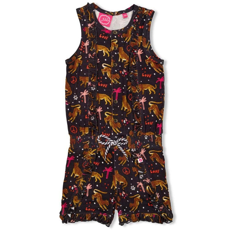 Meisjes Jumpsuit kort - Whoopsie Daisy van Jubel in de kleur Antraciet in maat 140.