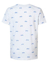 Jongens T-shirt SS R-neck AOP bicycles van Petrol in de kleur Bright White in maat 176.
