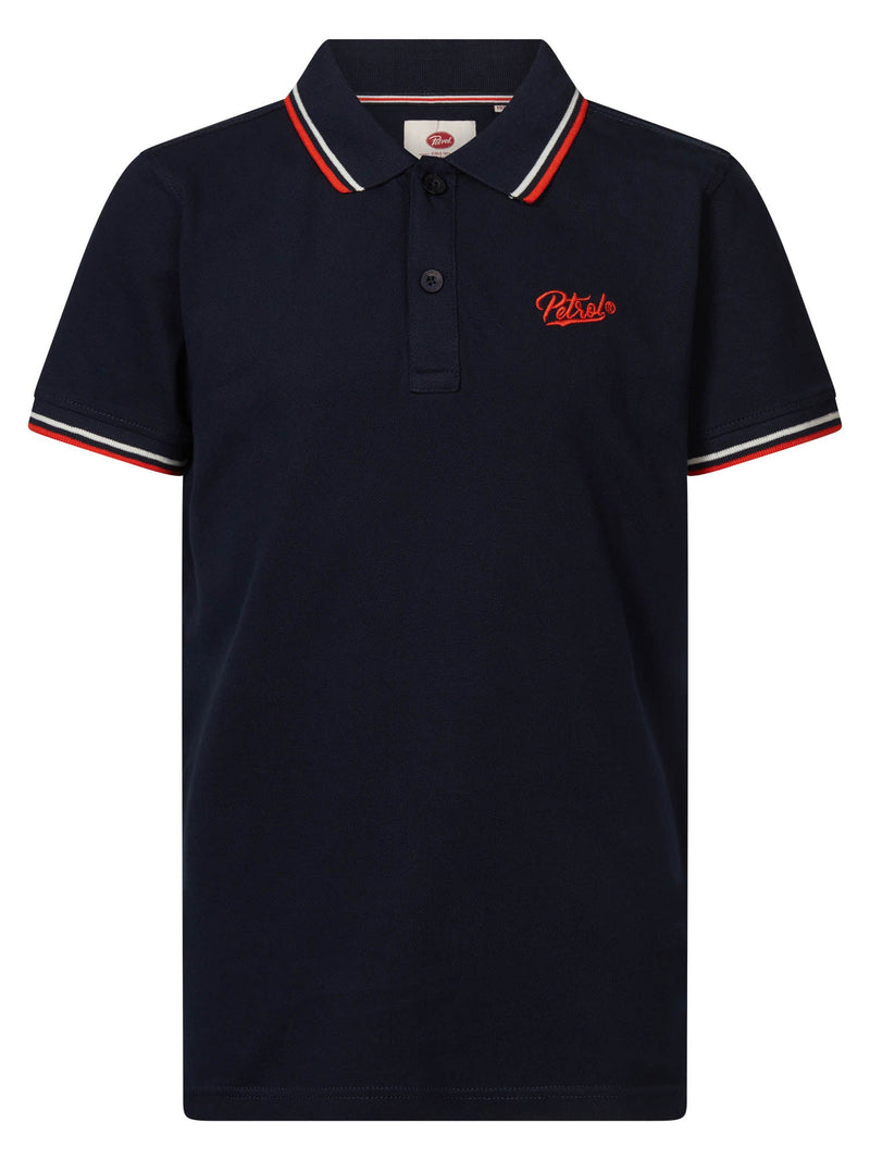 Jongens Polo short sleeve van Petrol in de kleur Midnight Navy in maat 176.
