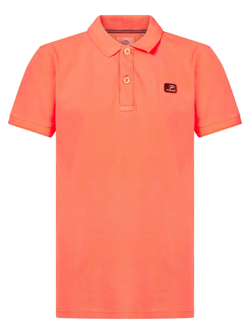 Jongens Polo short sleeve van Petrol in de kleur Fiery Coral in maat 176.