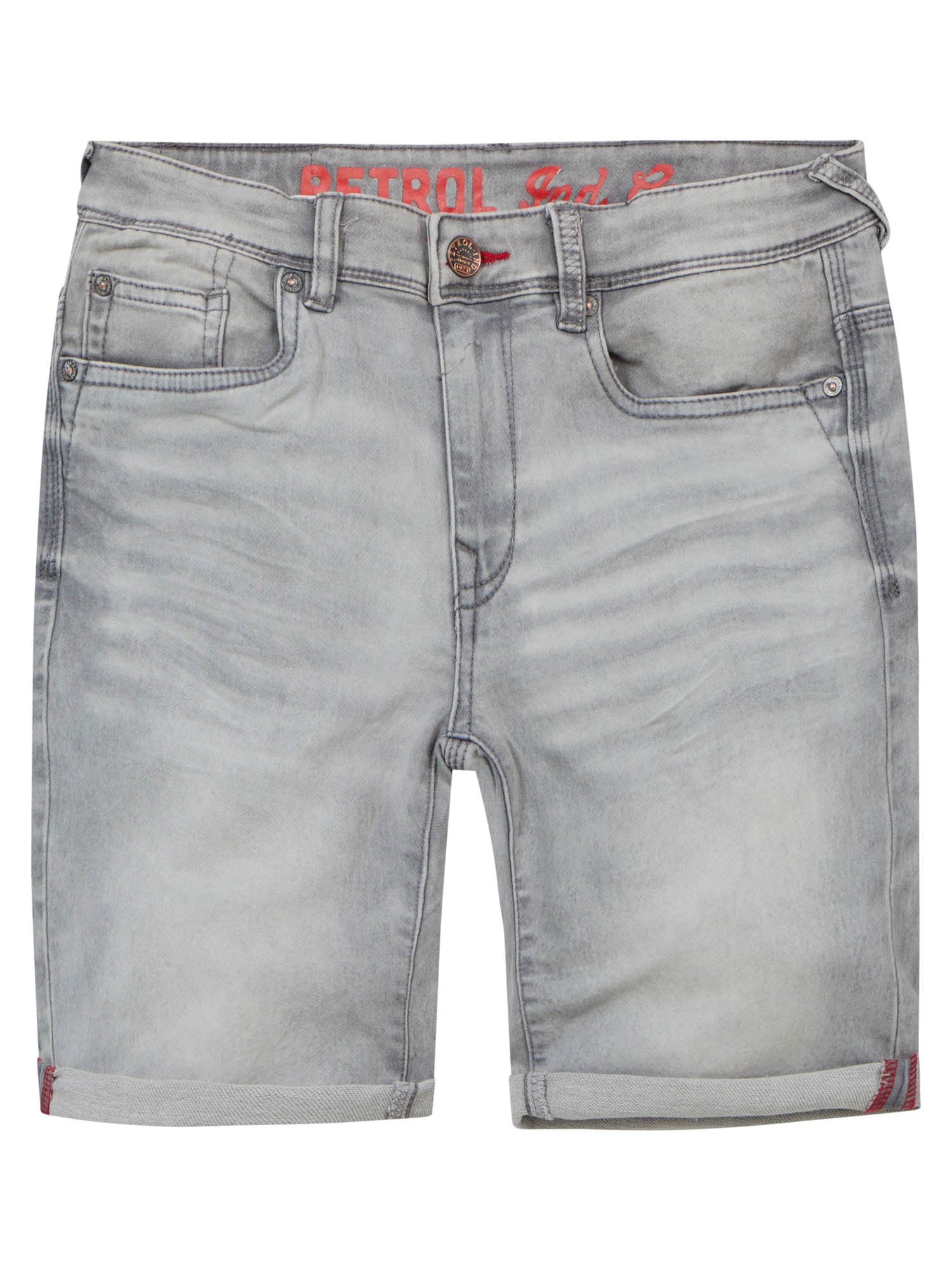 Jongens Jeans short five-pocket van Petrol in de kleur Dusty Silver in maat 176.