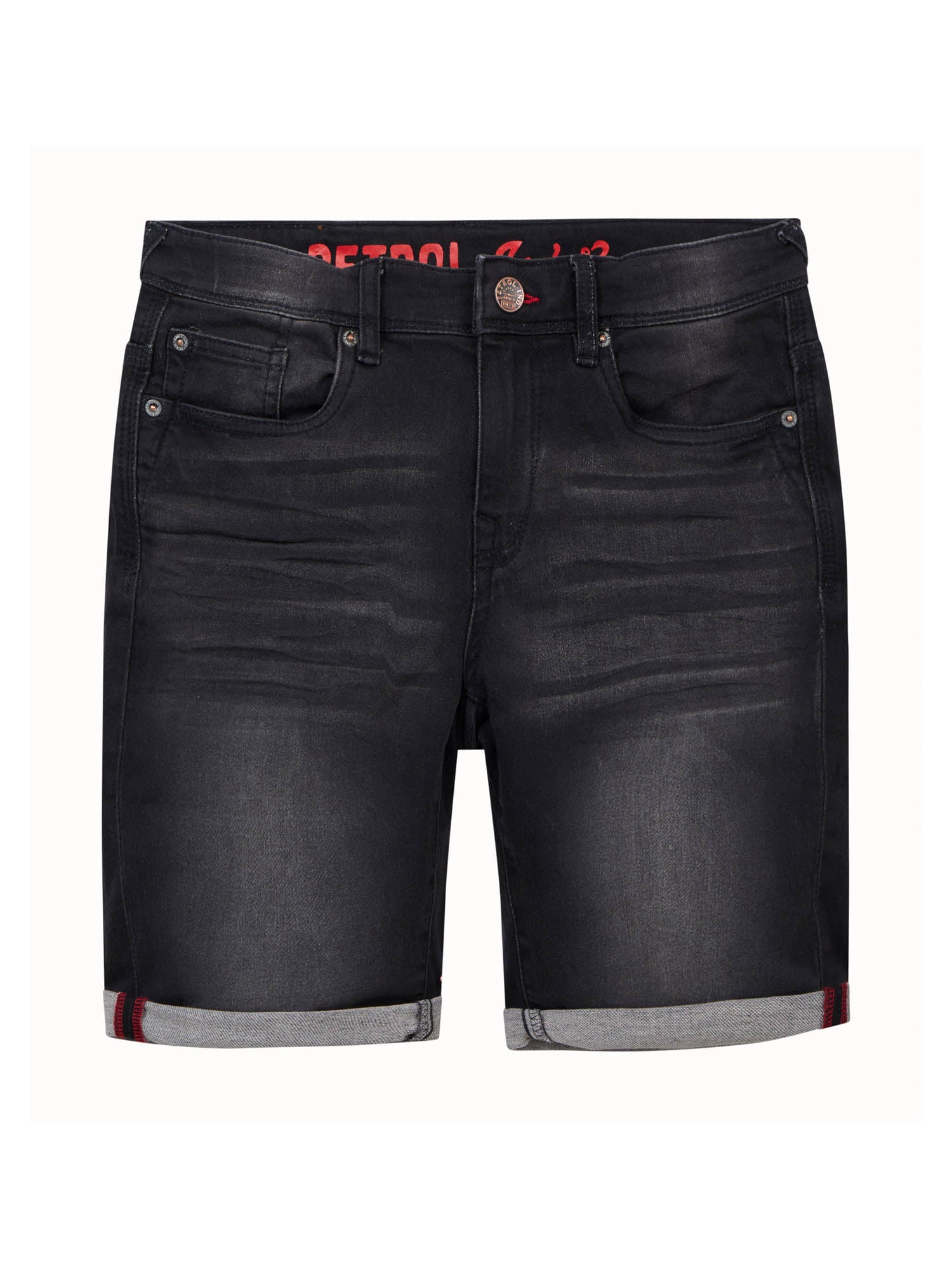 Jongens Jeans short five-pocket van Petrol in de kleur Black Stone in maat 176.
