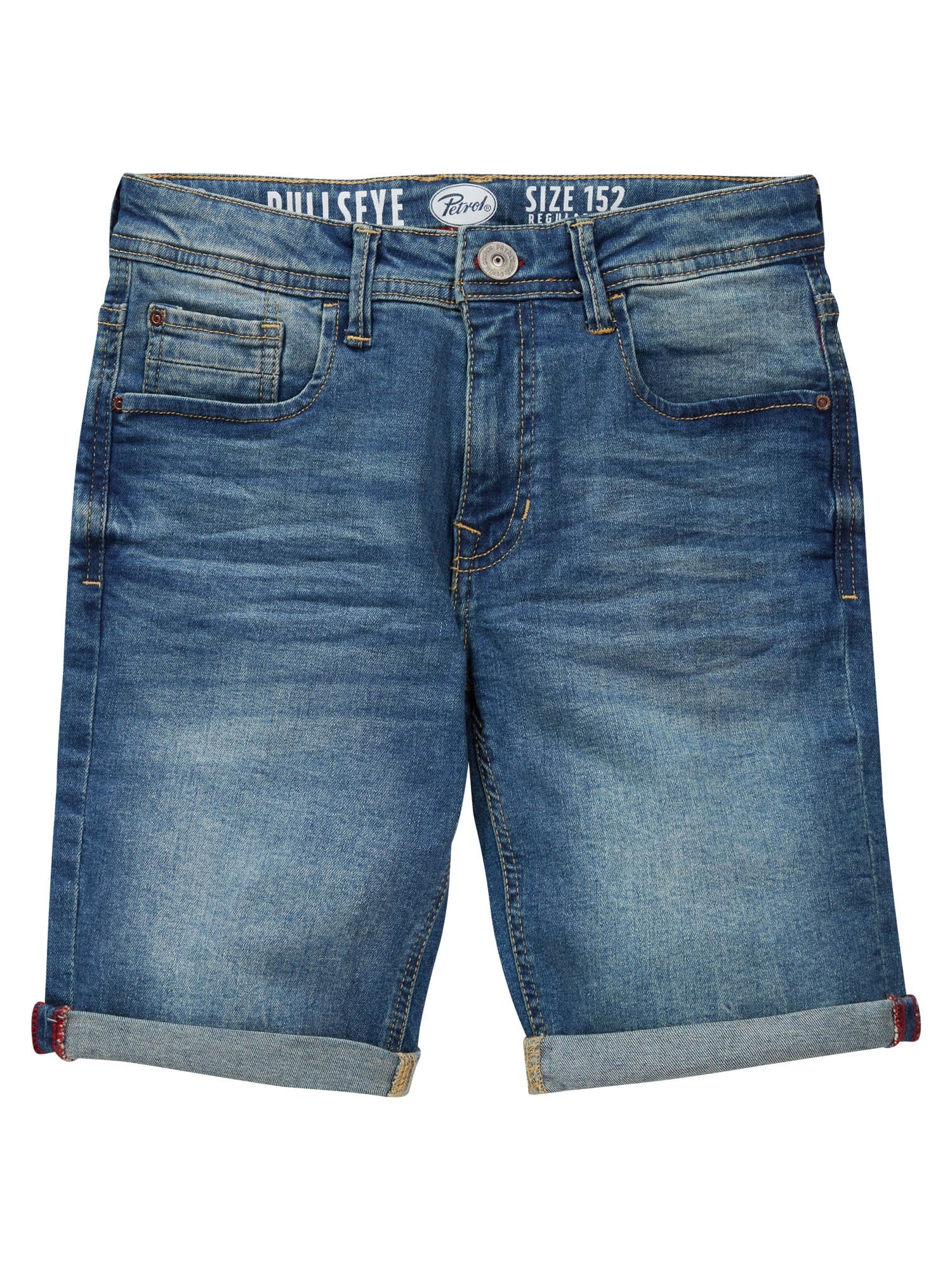 Jongens Jeans short five-pocket van Petrol in de kleur Medium Blue in maat 176.