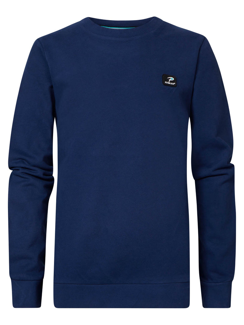 Jongens Sweater crewneck van Petrol in de kleur Petrol Blue in maat 176.