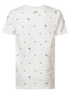 Jongens T-shirt AOP van Petrol in de kleur Bright White in maat 176.