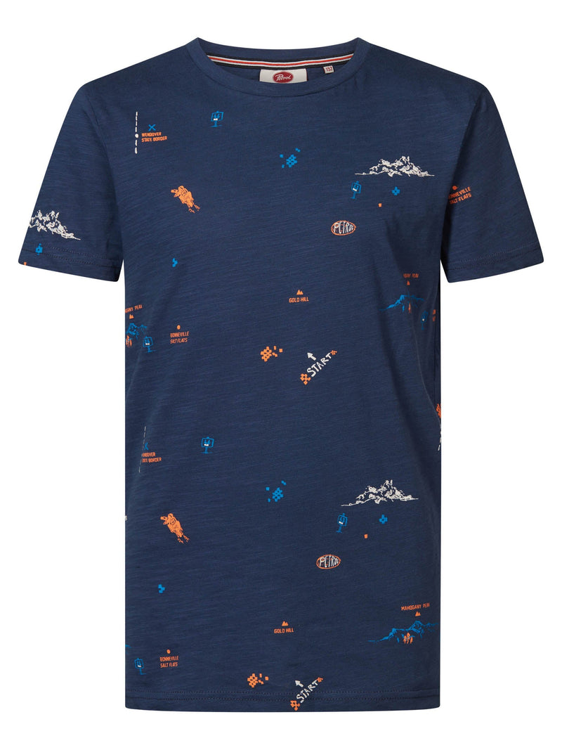 Jongens T-shirt AOP van Petrol in de kleur Petrol Blue in maat 176.