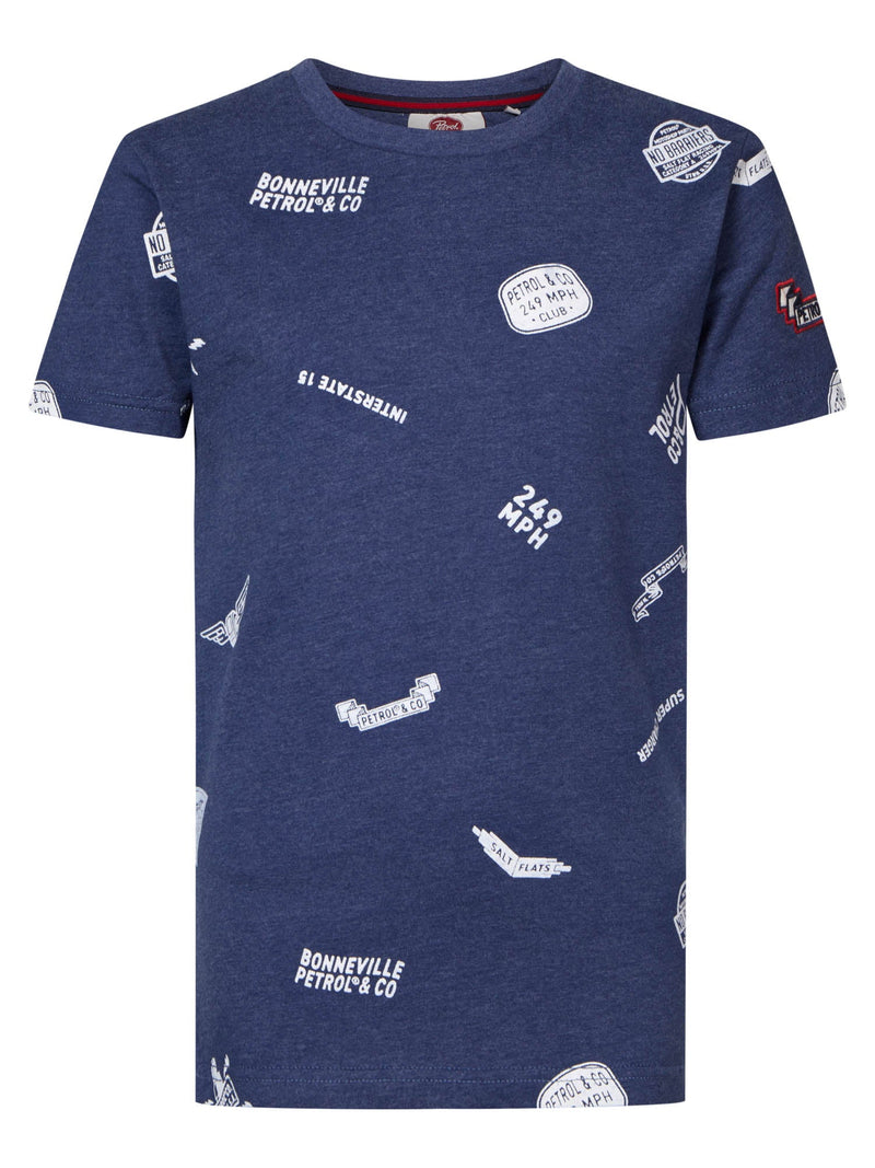 Jongens T-shirt AOP van Petrol in de kleur Petrol Blue in maat 176.