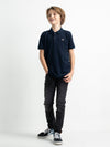 Jongens Polo Short Sleeve van Petrol in de kleur Midnight Navy  in maat 176.