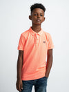 Jongens Polo Short Sleeve van Petrol in de kleur Fiery Coral in maat 176.