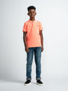 Jongens Polo Short Sleeve van Petrol in de kleur Fiery Coral in maat 176.
