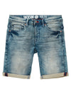 Jongens Denim Short Jackson van Petrol in de kleur Dusty miner in maat 176.