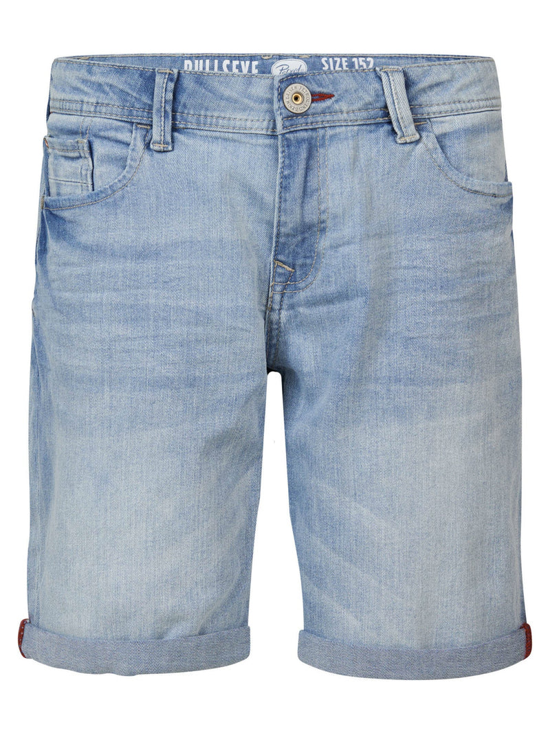 Jongens Denim Short Bulsseye van Petrol in de kleur Sunrise in maat 176.