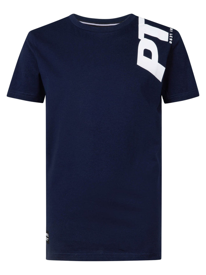 Jongens T-Shirt SS Round Neck van Petrol in de kleur Midnight Navy  in maat 176.