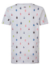 Jongens T-Shirt SS AOP van Petrol in de kleur Bright White in maat 176.