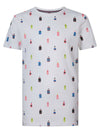 Jongens T-Shirt SS AOP van Petrol in de kleur Bright White in maat 176.