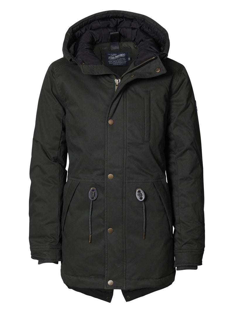 Jongens Jacket Parka van Petrol in de kleur Camel in maat 176.