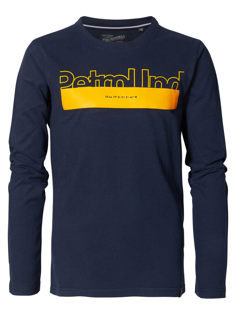 Jongens Longsleeve van Petrol in de kleur Navy in maat 176.