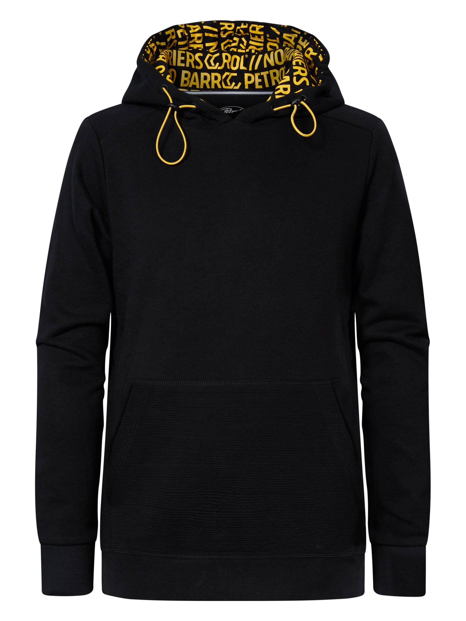 Jongens Hooded Sweater with Text in Hood van Petrol in de kleur Black in maat 164.