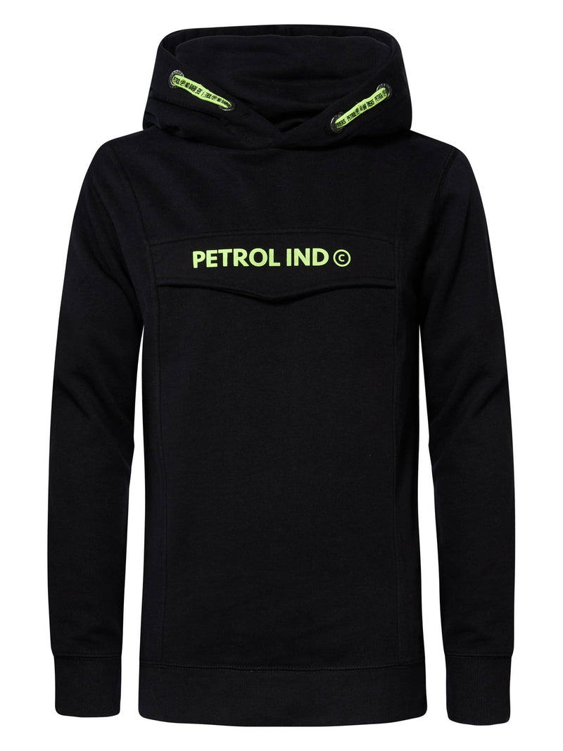 Jongens Hooded Sweater with Pocket van Petrol in de kleur Black in maat 164.