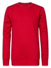 Jongens Sweater Crewneck with Text on Sleeve van Petrol in de kleur Urban Red in maat 164.