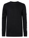 Jongens Sweater Crewneck with Text on Sleeve van Petrol in de kleur Black in maat 164.
