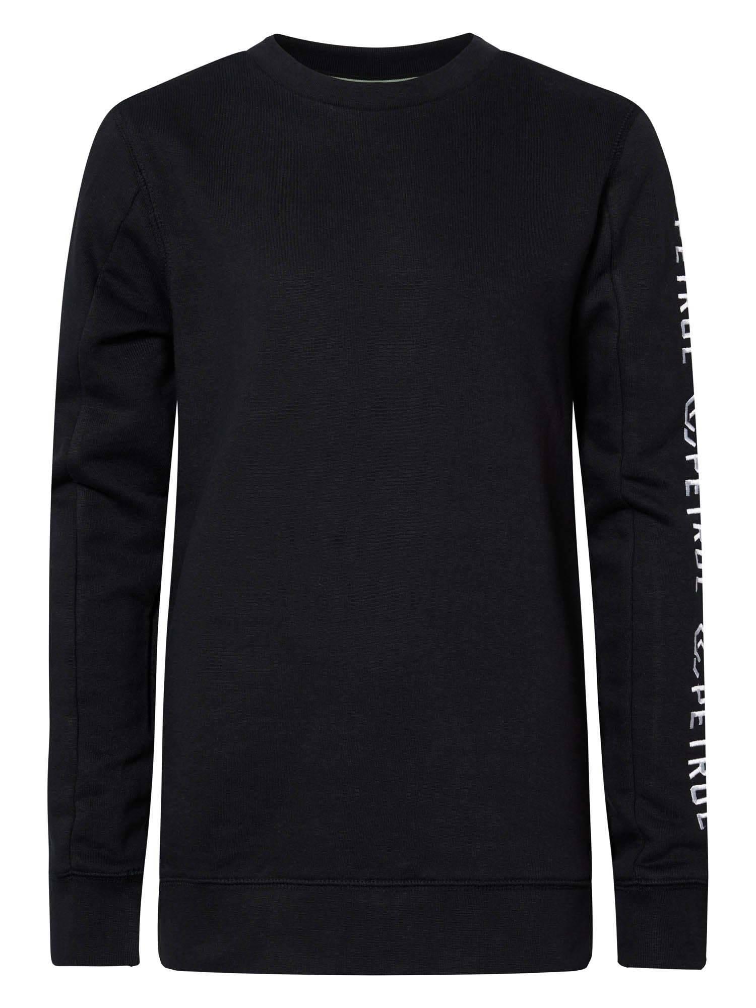 Petrol Sweater Crewneck with Text on Sleeve