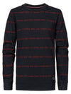 Jongens Sweater Crewneck with Text Allover van Petrol in de kleur Dark Navy in maat 164.