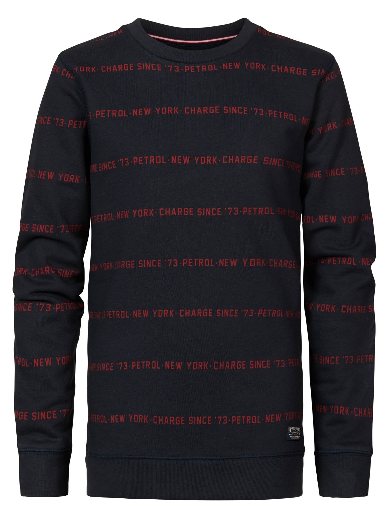 Petrol Sweater Crewneck with Text Allover