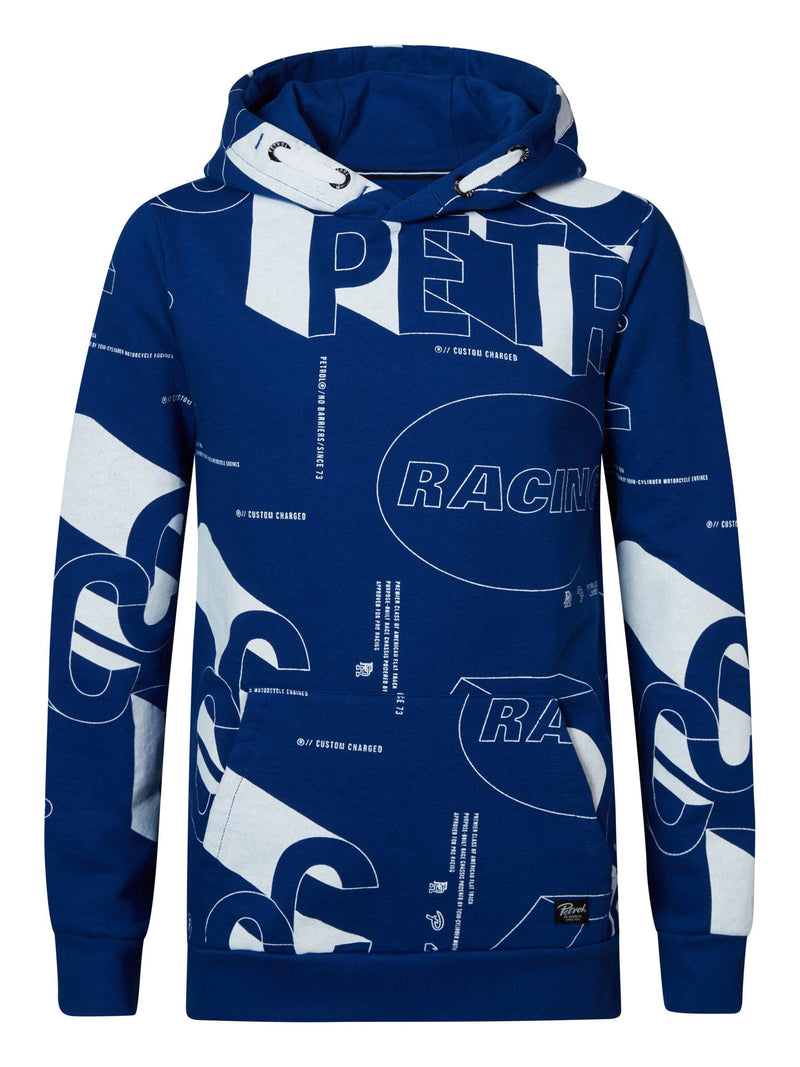 Jongens Boys Sweater Hooded AOP van Petrol in de kleur Capri in maat 164.