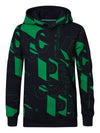 Jongens Boys Sweater Hooded AOP van Petrol in de kleur Dark Sapphire in maat 164.