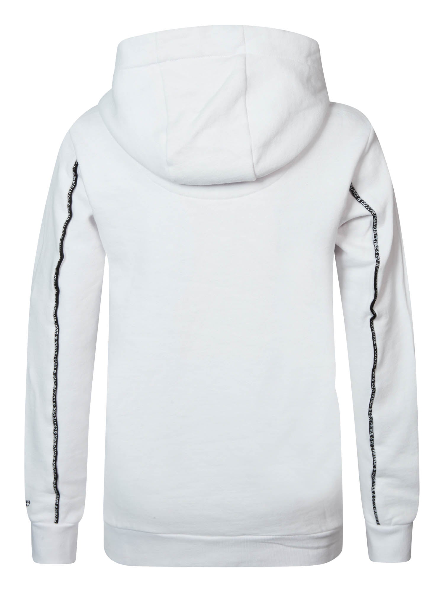 Jongens Boys Sweater Hooded Print van Petrol in de kleur Bright White in maat 164.