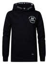 Jongens Boys Sweater Hooded Print van Petrol in de kleur Black in maat 164.