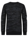 Jongens Boys Sweater Round Neck AOP van Petrol in de kleur Black in maat 164.