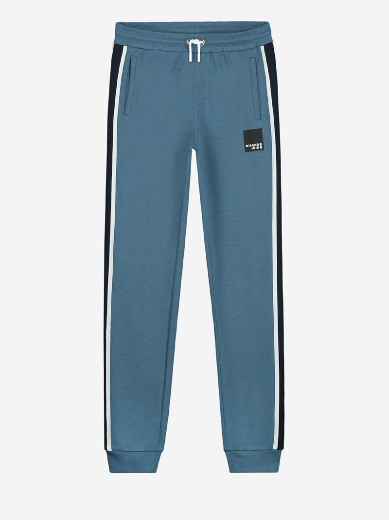 Jongens Ferlen Sweatpants van Nik & Nik in de kleur Dusty Blue in maat 170.