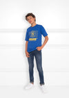 Jongens N Global T-Shirt van Nik & Nik in de kleur Space Blue in maat 176.