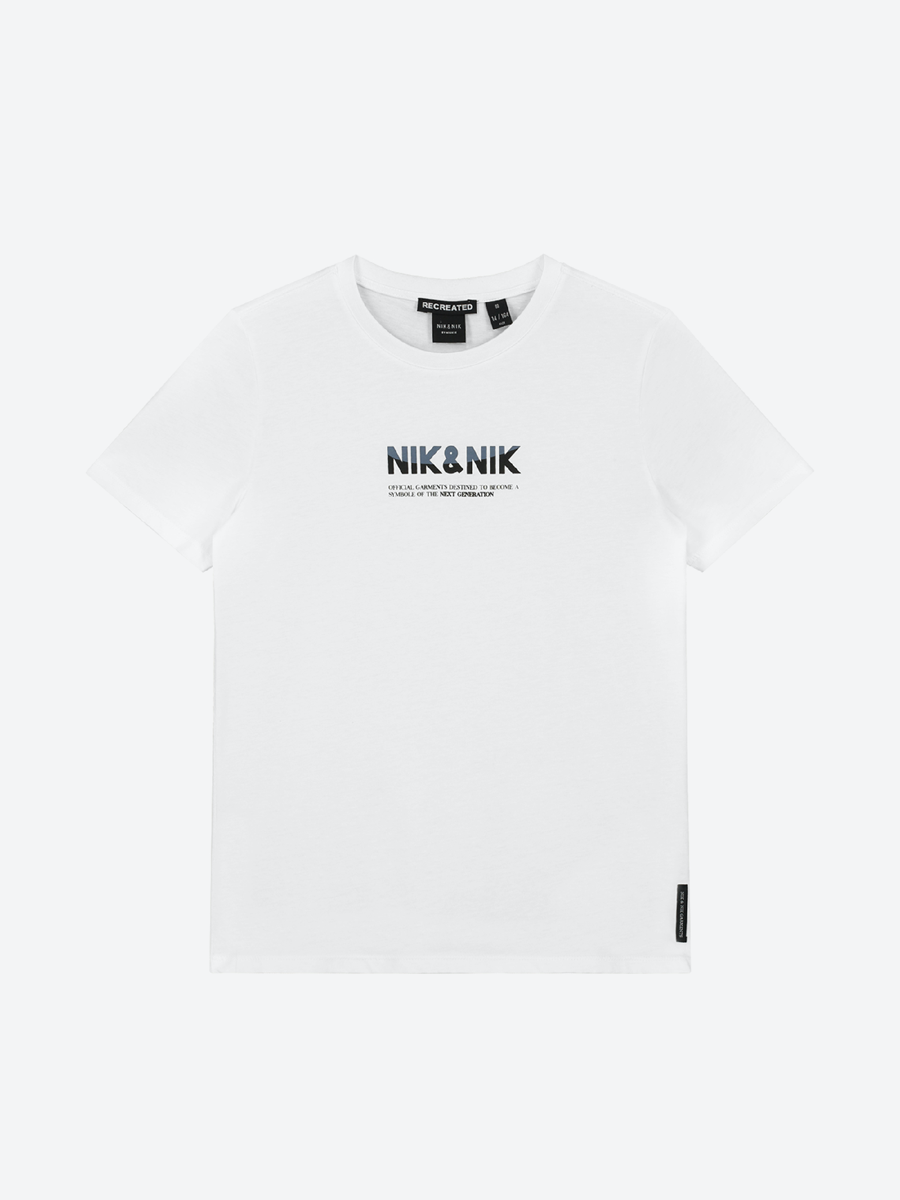 Jongens Lenox T-Shirt van Nik & Nik in de kleur Off White in maat 164.