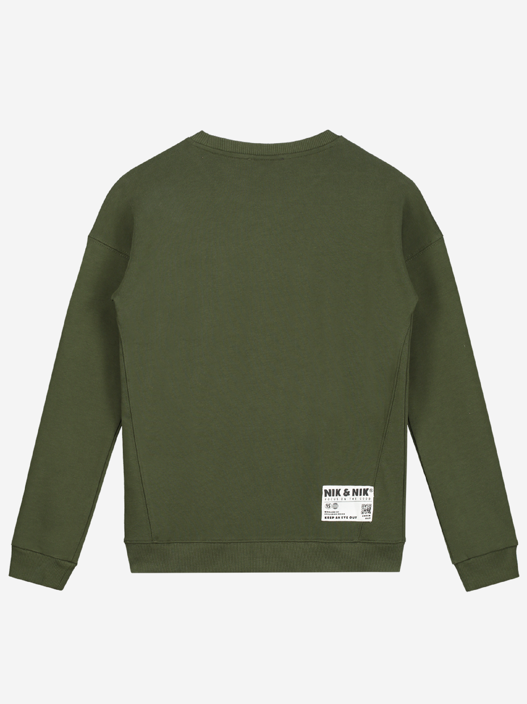 Jongens Milo Sweater van Nik & Nik in de kleur Dark Moss Green in maat 164.