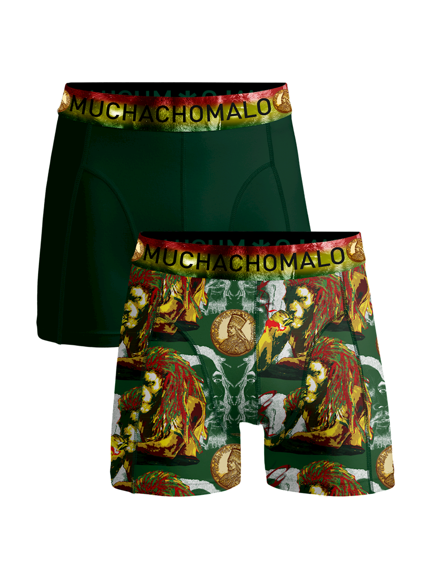 Jongens Boys 2-pack shorts Bobmalo Queen  van Muchachomalo in de kleur Print/Green in maat 176.