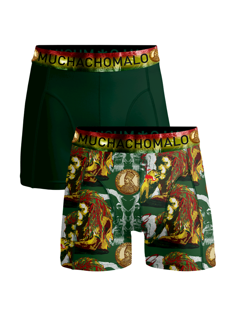 Jongens Boys 2-pack shorts Bobmalo Queen  van Muchachomalo in de kleur Print/Green in maat 176.