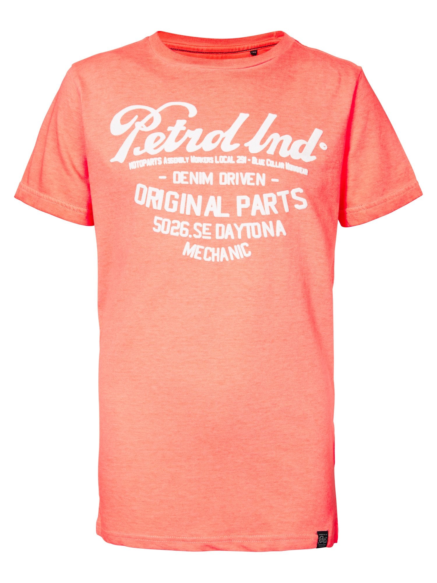 Jongens T-shirt original van Petrol Industries in de kleur Fiery Coral in maat 176.