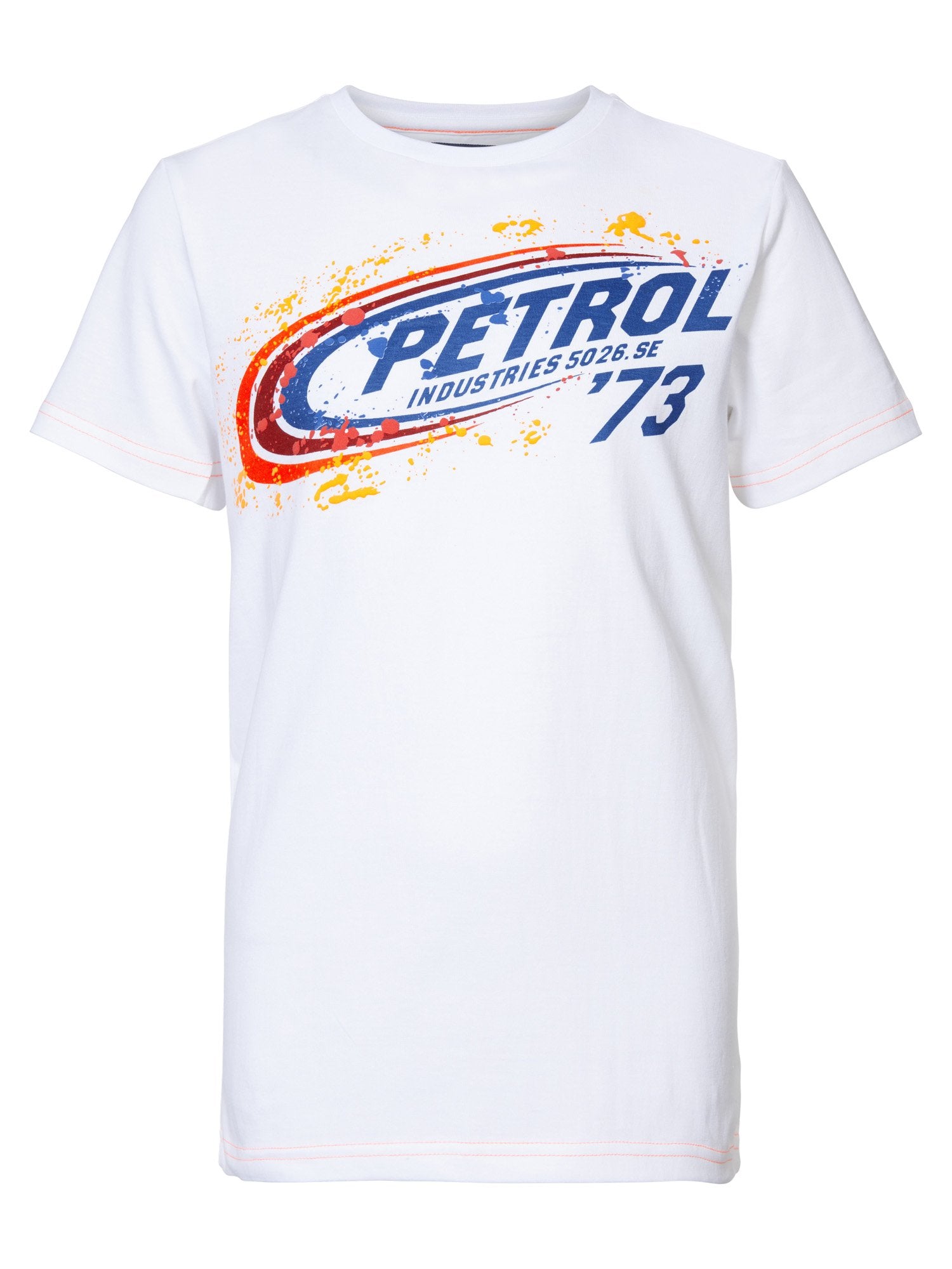 Jongens T-shirt Petrol '73 van Petrol Industries in de kleur Bright White in maat 176.