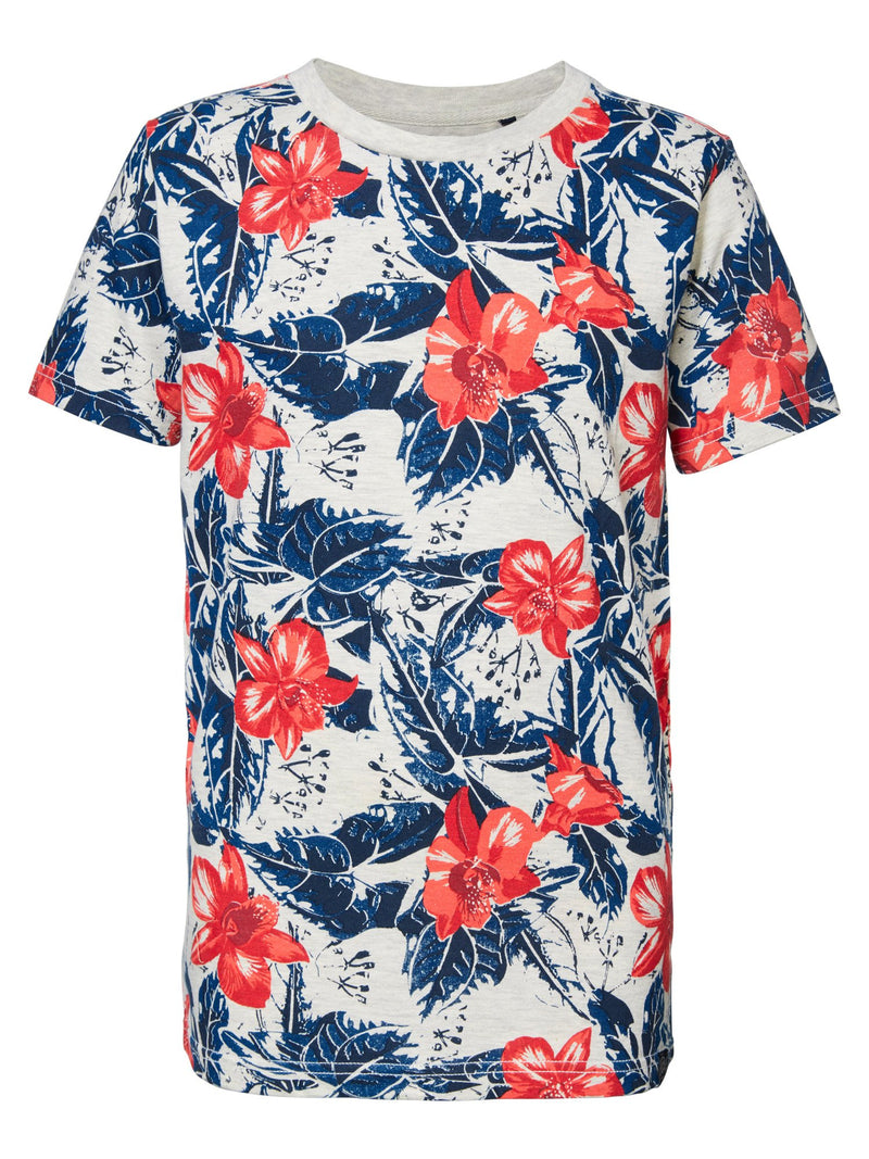 Jongens T-shirt AOP Flowers van Petrol Industries in de kleur Antique White in maat 176.