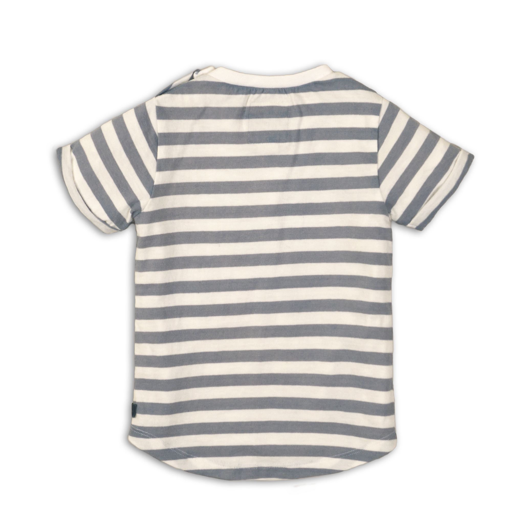 Baby Jongens Baby t-shirt van Koko Noko  in de kleur Stripes + light blue + white in maat 86.