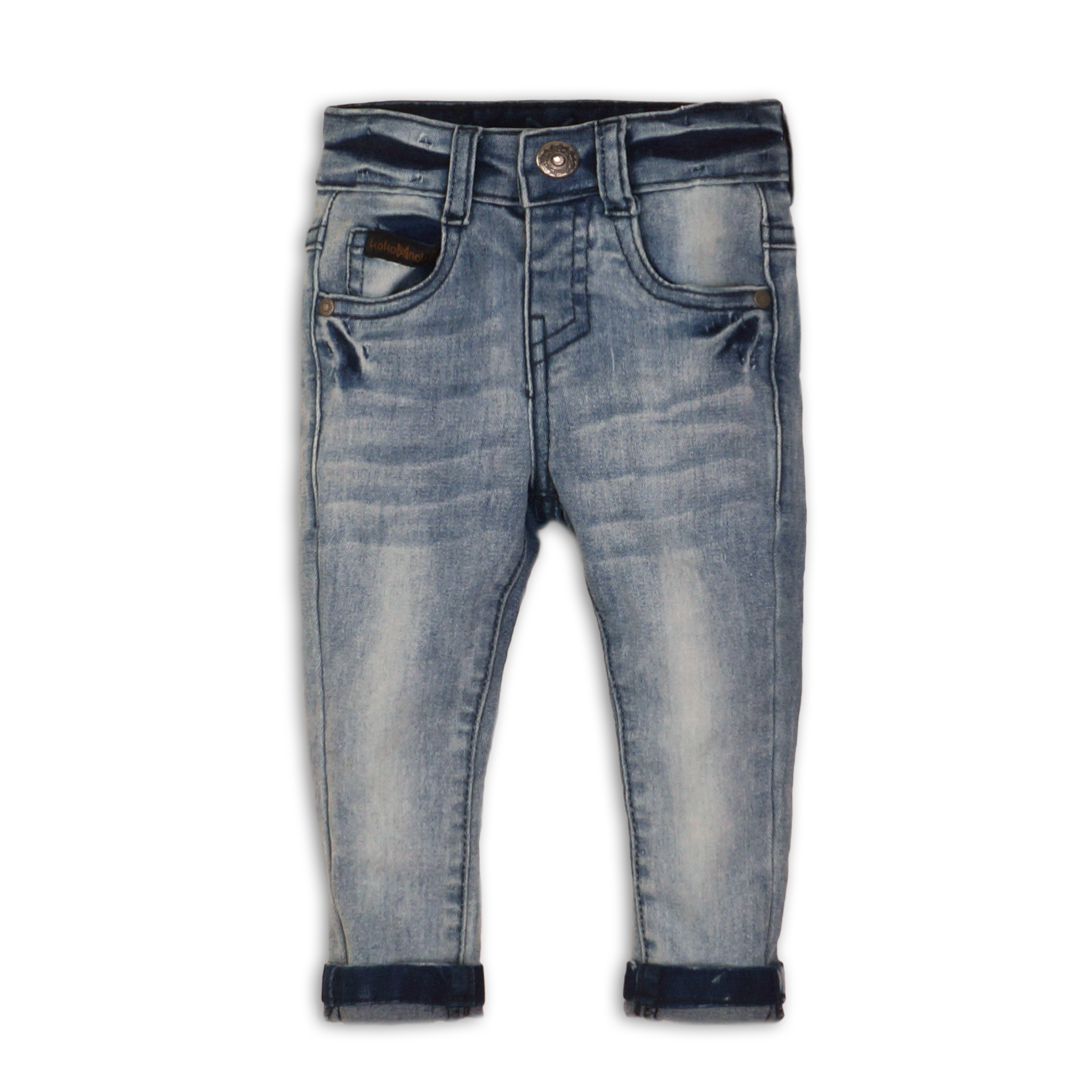 Baby Jongens Baby jeans van Koko Noko  in de kleur Blue jeans in maat 86.