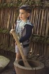 Baby Jongens Baby cardigan van Koko Noko  in de kleur Navy + grey melange in maat 86.
