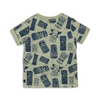 Baby Jongens Baby t-shirt van Koko Noko  in de kleur Faded green + aop in maat 86.