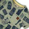 Baby Jongens Baby t-shirt van Koko Noko  in de kleur Faded green + aop in maat 86.